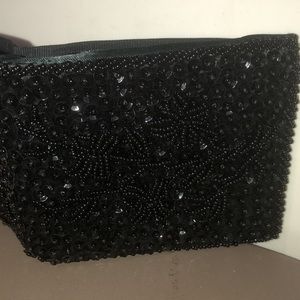 VINTAGE! BEAUTIFUL! BLACK SEQUINED WALLET
